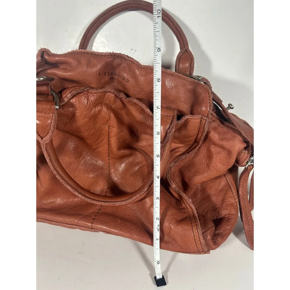 Liebeskind Berlin Cognac Brown Leather Satchel Crossbody Bag Handbag
